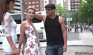 Hot blonde humiliated in public streets