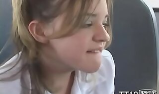 Perverted schoolgirl gets will not hear of both holes fucked hard and dreadful
