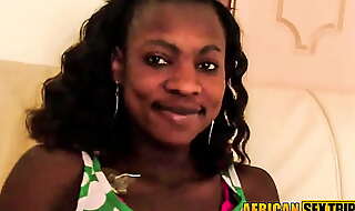 Soft smiled african babe lips are made for cock sucking