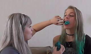 Two innocent teen girls try some bondage