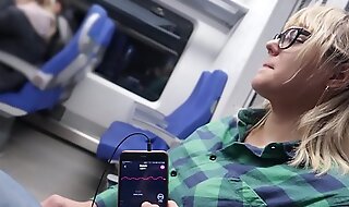 Remote control my orgasm in the train