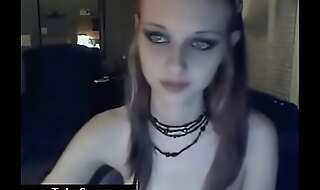 Liz vicious skinny goth teen naked webcam strip dildo