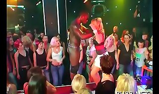 Plenty of blow job from blondes and massing group-sex at night club