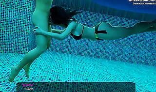 Hot underwater blowjob deepthroat from a gorgeous black-haired milf with a big ass and nice tits l my sexiest gameplay moments l milfy city l part 17