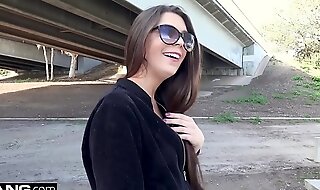 Olivia lua teen amateur flashes her pussy in public
