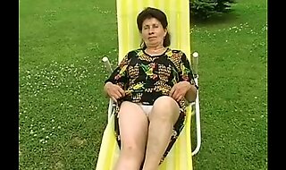 Granny marie gets fucked hard by the pool