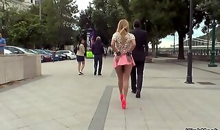 Busty anal fucked and fisted in public