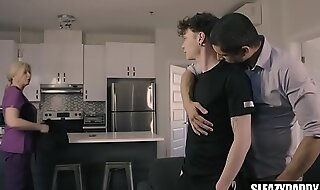 Daddy fucks twink step-son after fight with mom