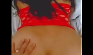 Latina bitch gets her tiny pussy used by big cock swallows cum