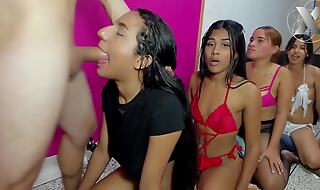 Beautiful Colombian Latinas suck their friend's cock
