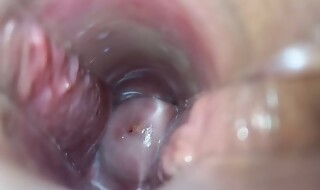 Orgasm inside the vagina close-up