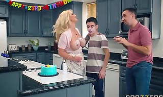 Thick cougar gets brutally fucked by her son's friends