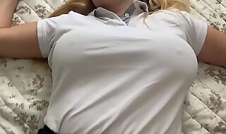 Pervert father forced little school girl to fuck after class
