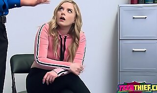 Blonde teen with compacted soul likes rough sex at office with horny cop