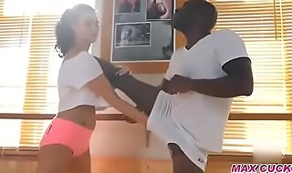 Gym Instructor fucking black cock