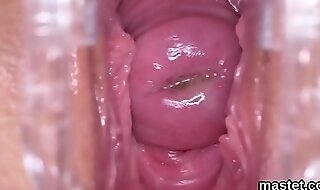 Hot and fantastic view of head of dick inside sinistral pussy almost attainable to bag sperm in hot orgasm mating act
