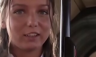 Girl revealed naked and storm-tossed fucked in the matter of public bus