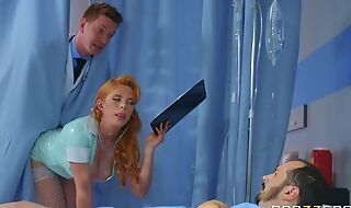 Horny Russian doctor fucks redhead nurse in a difficulty aggravation