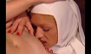 Young nuns Anais del Mar and Teresa Visconti fucked by monk