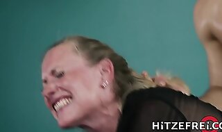 HITZEFREI Tow-haired German MILF fucks a younger tramp