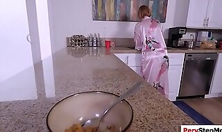 Stepmom sucks off and masturbates will not hear of stepson's thick dong