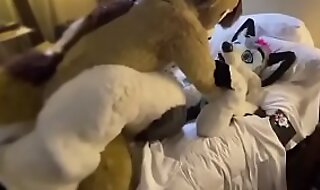 Cute Fursuit bottom moans cutely be beneficial to top 2