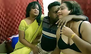 Indian Bengali boy acquiring scared relative to fuck two milf bhabhi !! Best titillating threesome sex