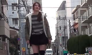 Japanese babe showing her panties