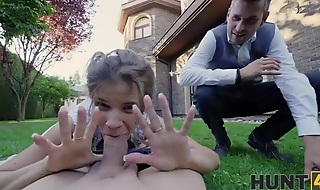 Rich man watches his wifey getting fucked apart from other man