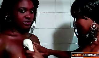 Black lesbian convinces friend to shower together