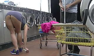 Helena price public laundry upskirt flashing tease exhibitionist milf vs college voyeur at the laundry part1