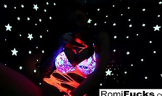 Romi rain plays with a disco ball before stuffing toying her pussy