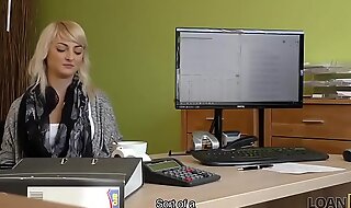 Loan4k blonde-haired miss has sex for cash with handsome loan agent