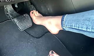 Mistress sofi - pedal pumping in socks and bare feet