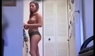 Amazing girlfriend in panties, caught on hidden cam
