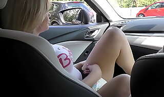 Blonde babe jessica morgan wets her nappy diaper then goes for a drive whilst wearing it