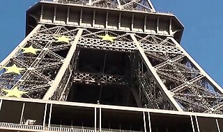 Eiffel tower crazy public sex threesome group orgy with a cute girl and 2 hung guys shoving their dicks in her mouth for a blowjob and sticking their big dicks in her tight young wet pussy in the middle of a day in front of everybody
