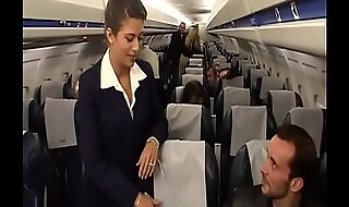Charming brunette air-hostess alyson ray proposed passenger to poke her juicy ass after scheduled flight