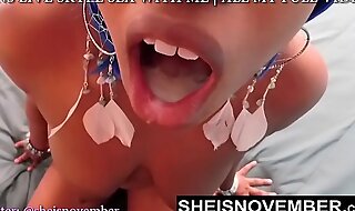 Innocent black step daughter mouth sprayed with hot load of semen by step dad sheisnovember large tits out with mouth open for horny daddy pumping cock into her mouth in her bedroom by msnovember