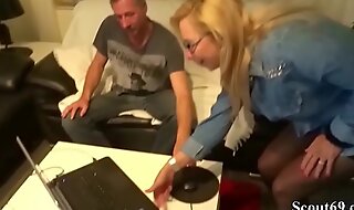 German Mom Caught Bro Jerking and Helps him with Fuck