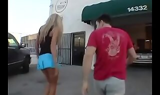 Super tall blonde teen get picked up on street and fucked hard